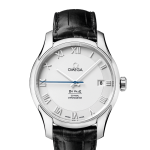 Stainless steel and leather strap 431.13.41.21.02.001