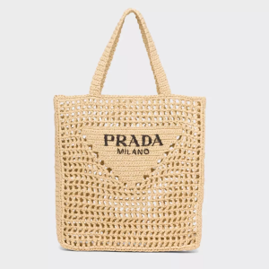 【PRADA】 RAFFIA TOTE BAG Logo Raffia Tote Bag 2022SS New